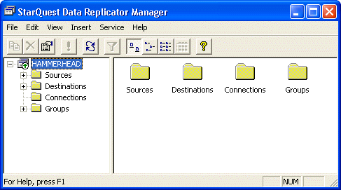 main Data Replicator Manager window