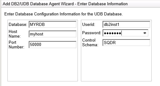 Adding a Database (DB2 for LUW Source)