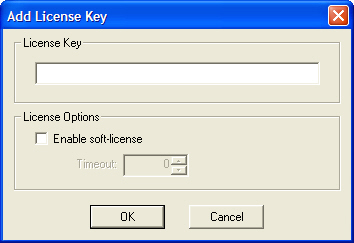 Add License Key dialog