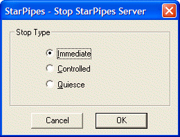 options for stopping the StarPipes service
