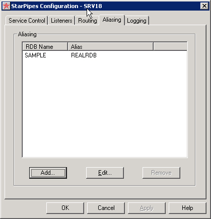 defining a database alias