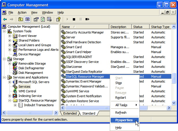 controlling the Resource Manager service