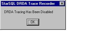 Tracing Disabled confirmation dialog